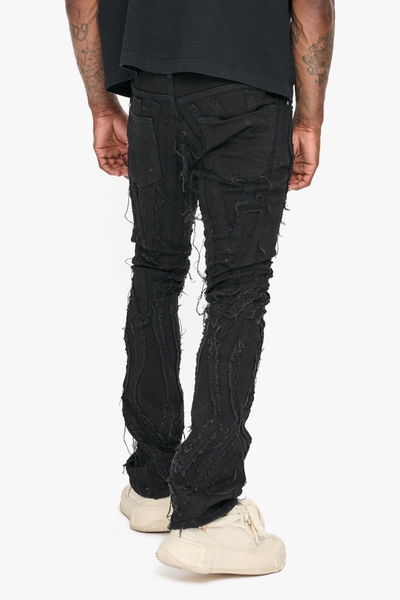 Strava Black Stacked Jeans - Valabasas