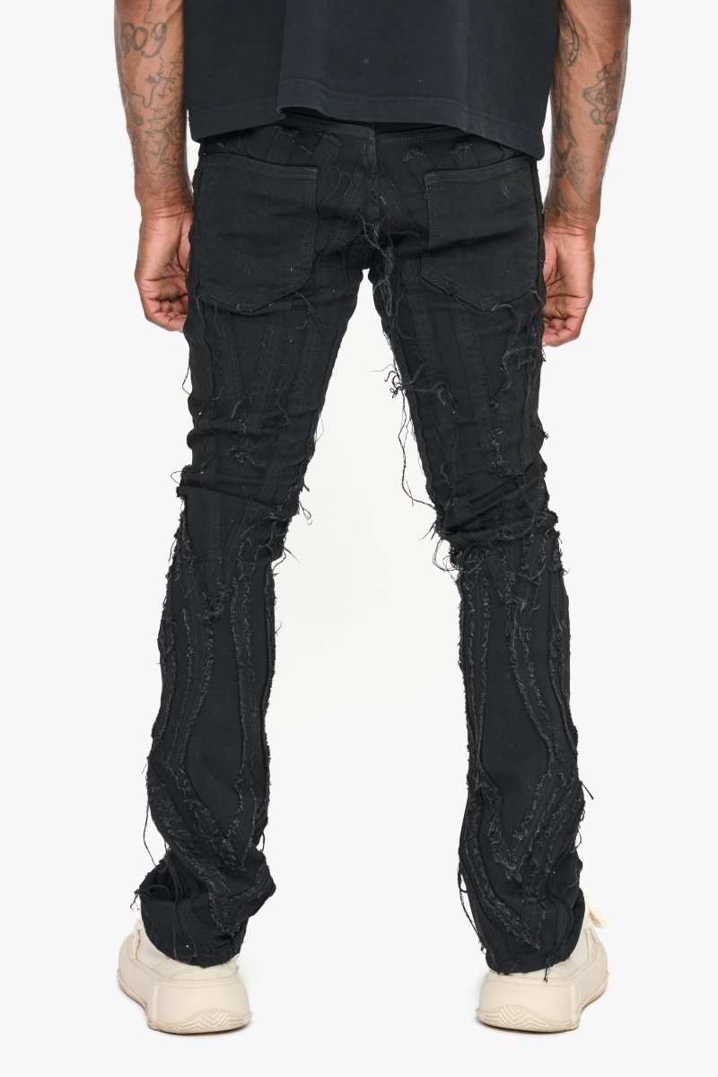 Strava Black Stacked Jeans - Valabasas