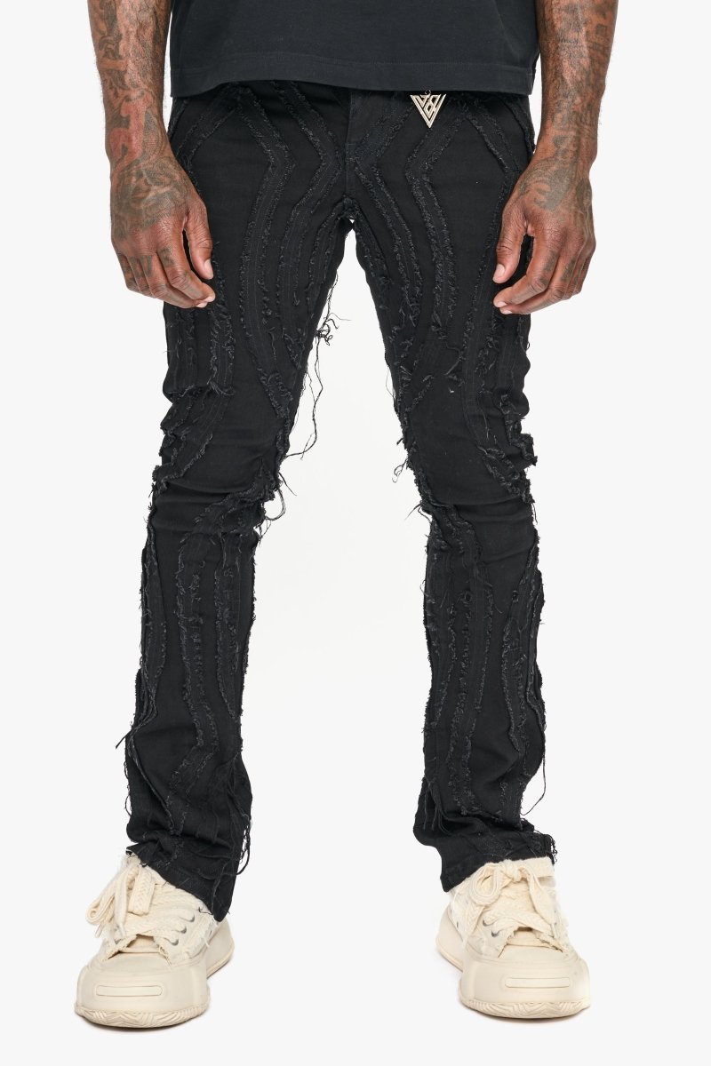 Strava Black Stacked Jeans - Valabasas