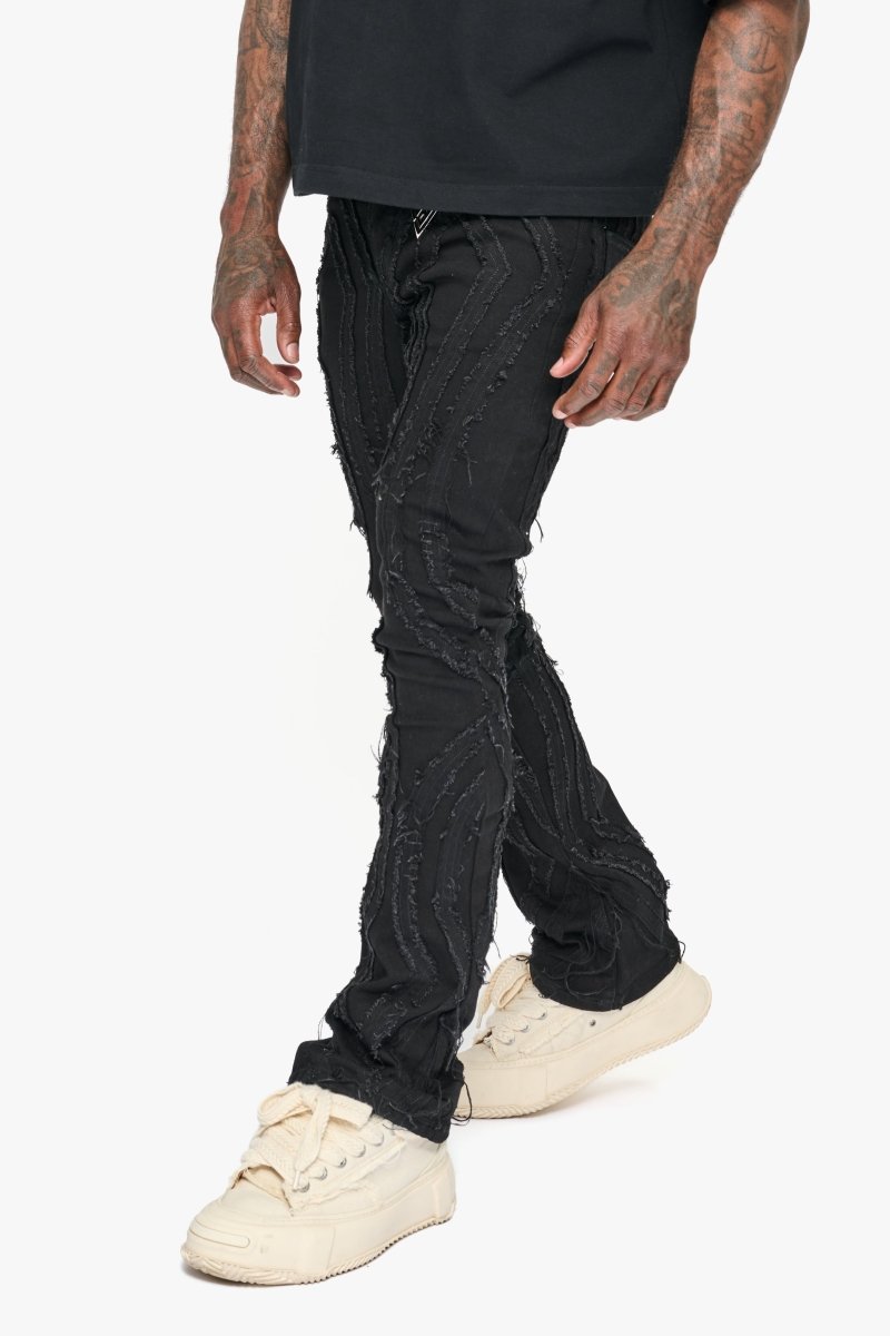 Strava Black Stacked Jeans - Valabasas