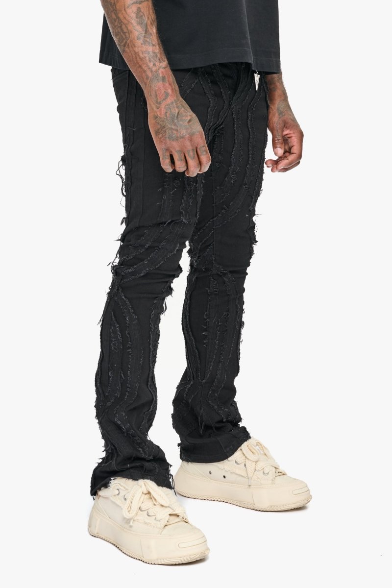 Strava Black Stacked Jeans - Valabasas
