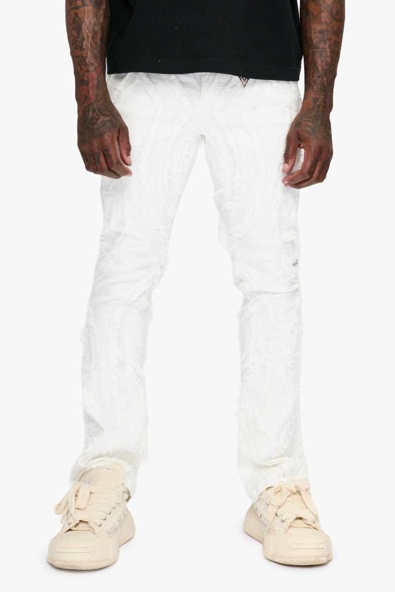 Strava White Stacked Jeans - Valabasas