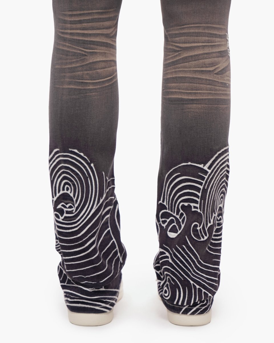 Tenka Stacked Denim Grey Wash - Valabasas