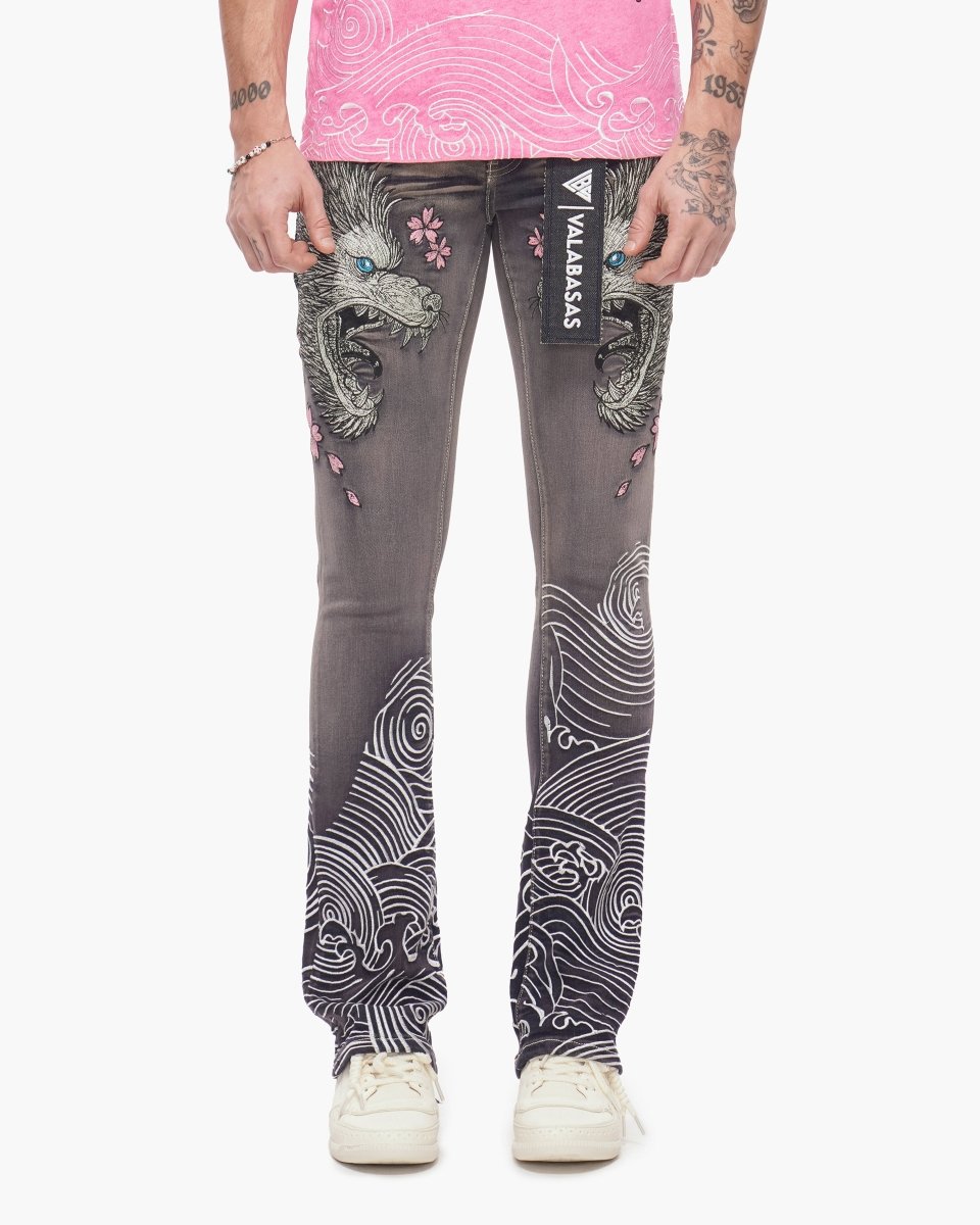 Tenka Stacked Denim Grey Wash - Valabasas