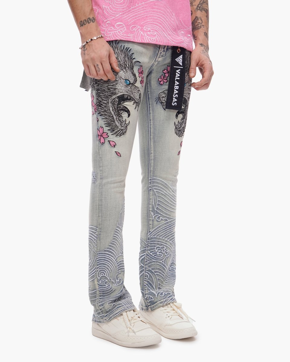 Tenka Stacked Denim Light Blue Wash - Valabasas
