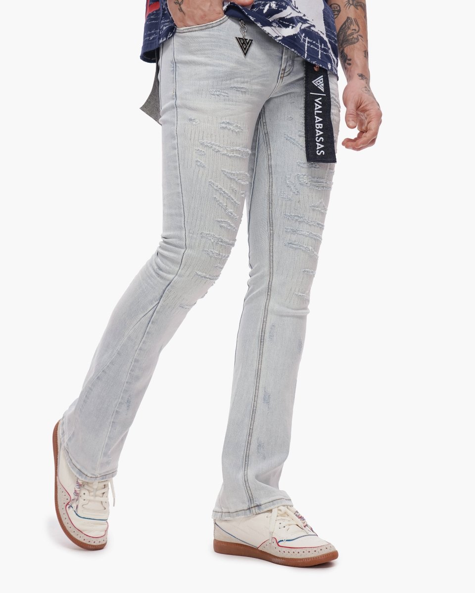 Thatch Stacked Light Blue Wash Jeans - Valabasas