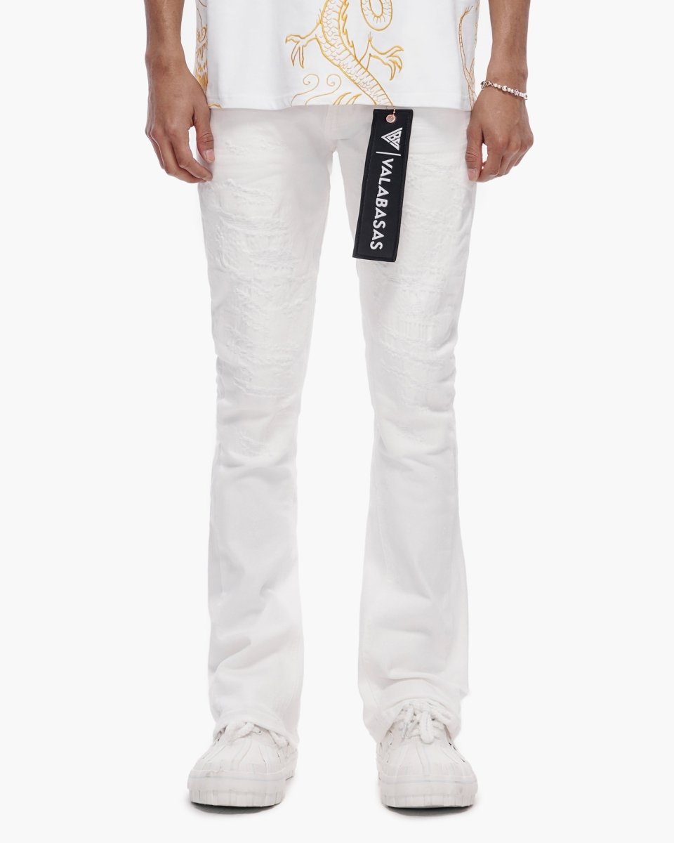 Thatch White Stacked Jeans - Valabasas
