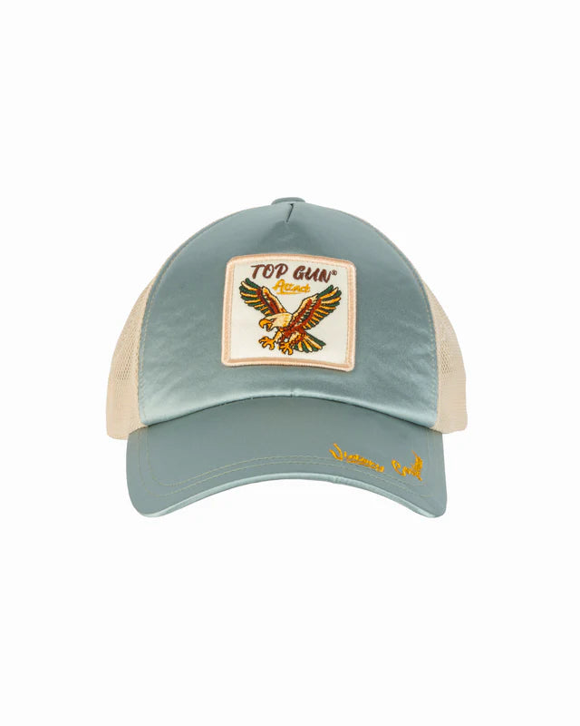 Top Gun Satin Eagle Snapback Hat - Mesh Back