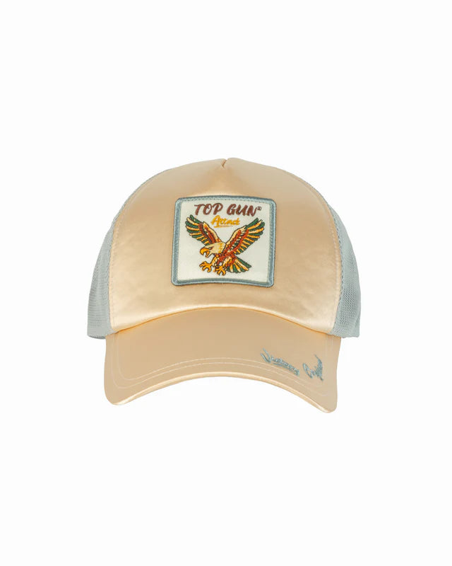 Top Gun Satin Eagle Snapback Hat - Mesh Back