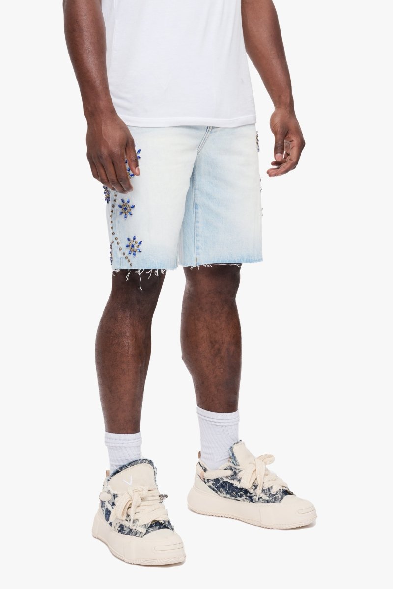 Turning Denim Shorts Light Wash - Valabasas