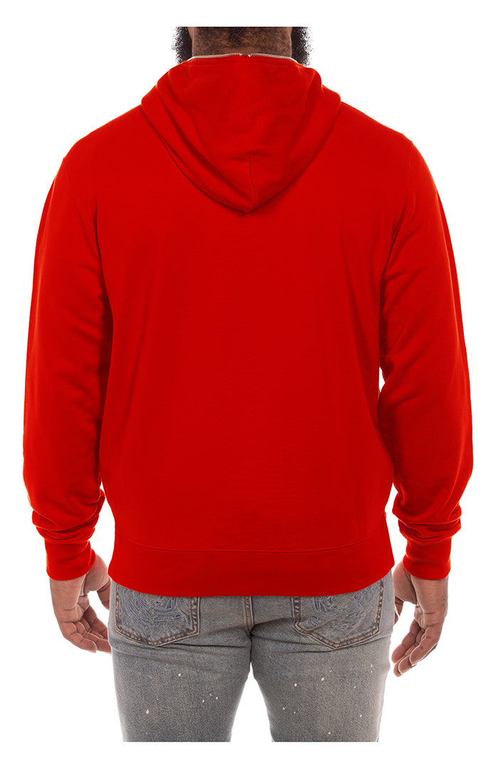 BB HMU Zip Front Red Hoodie