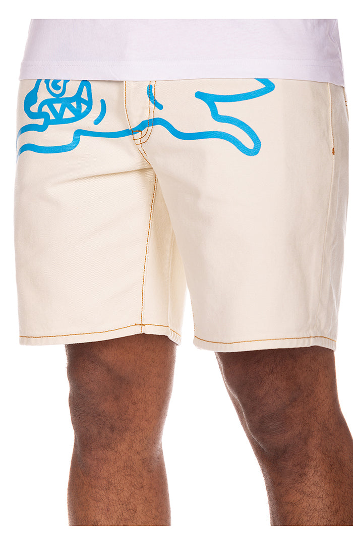 Cream Jean Shorts