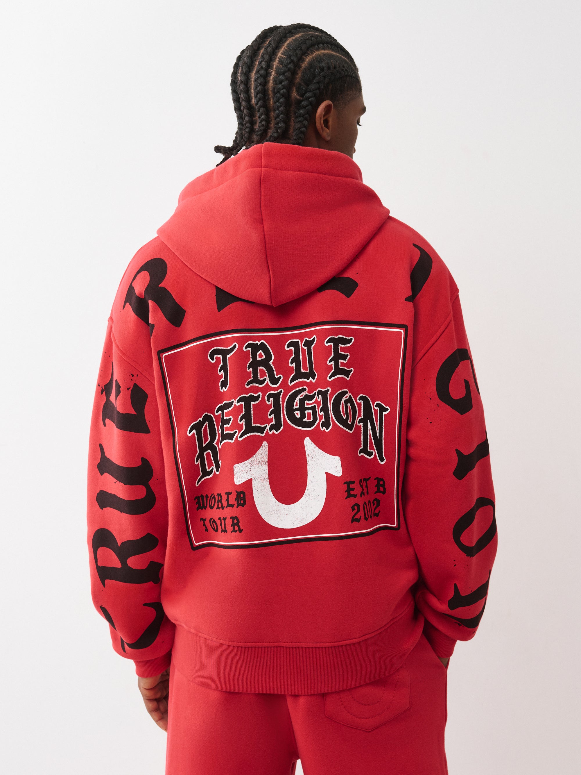True Religion Zip Up Men's Hoodie - Red