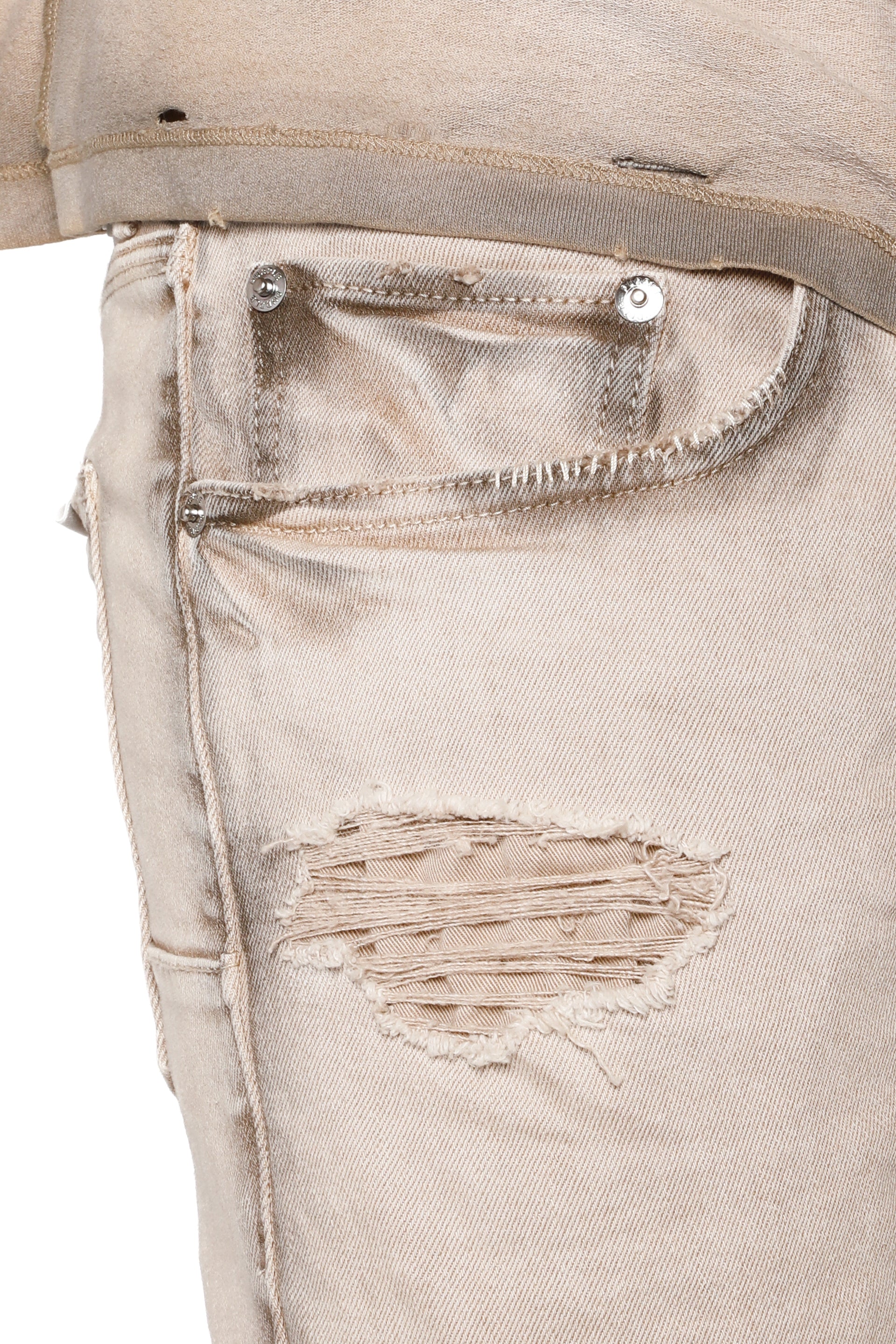 PURPLE BRAND Skinny Coated Seam Jeans – Tan