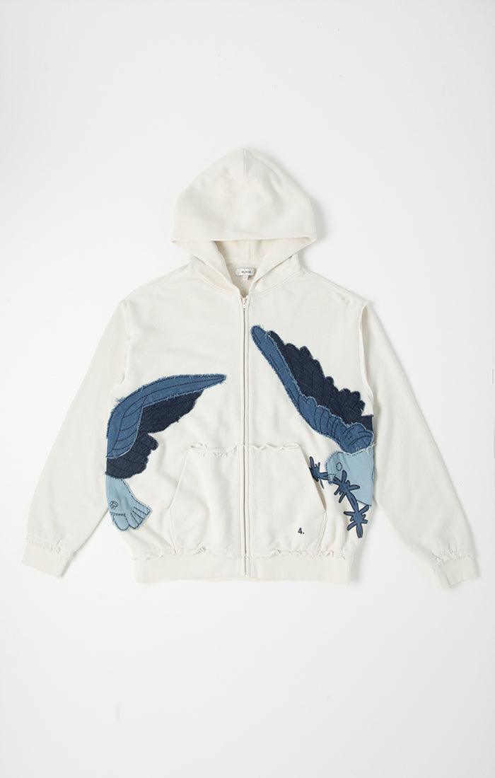 Bldg4 Embroidered Bird Black Hoodie