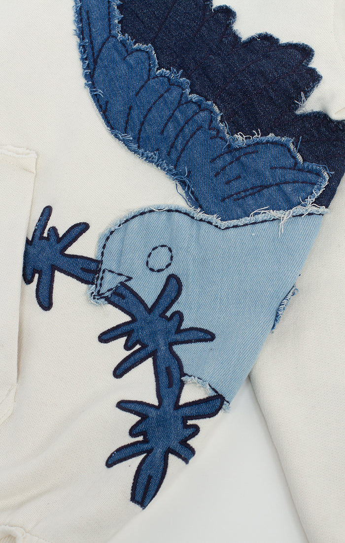 Bldg4 Embroidered Bird Black Hoodie