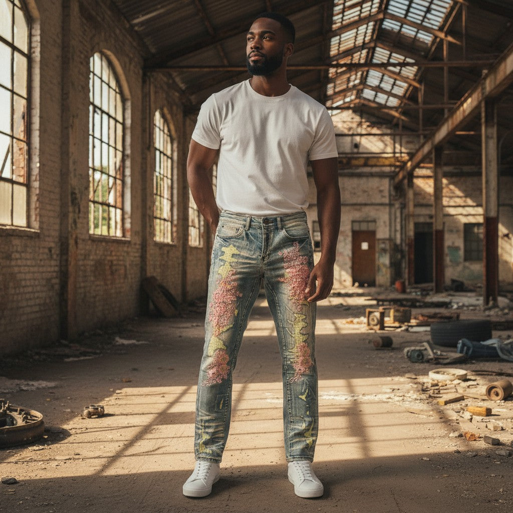 Red Poppy Men's Light Wash Jeans