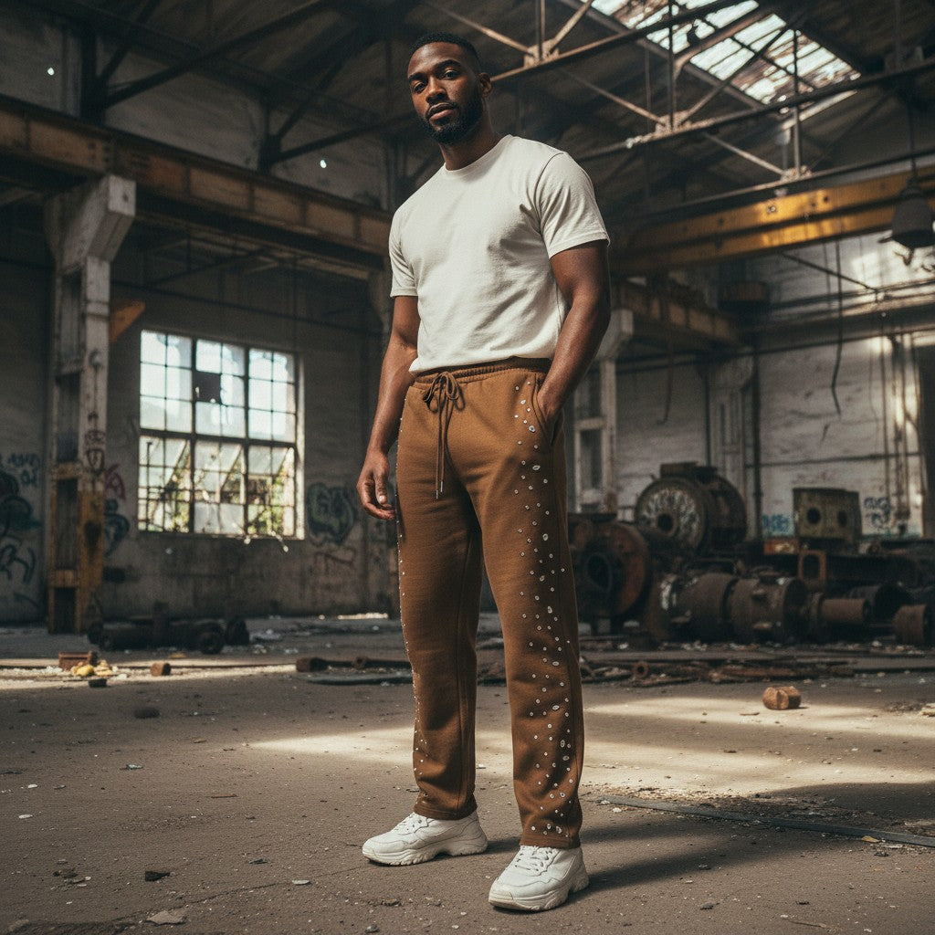 Red Poppy Men's Brown Sweatpants