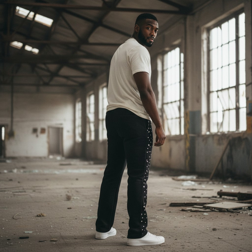 Red Poppy Men's Sweatpants - Black