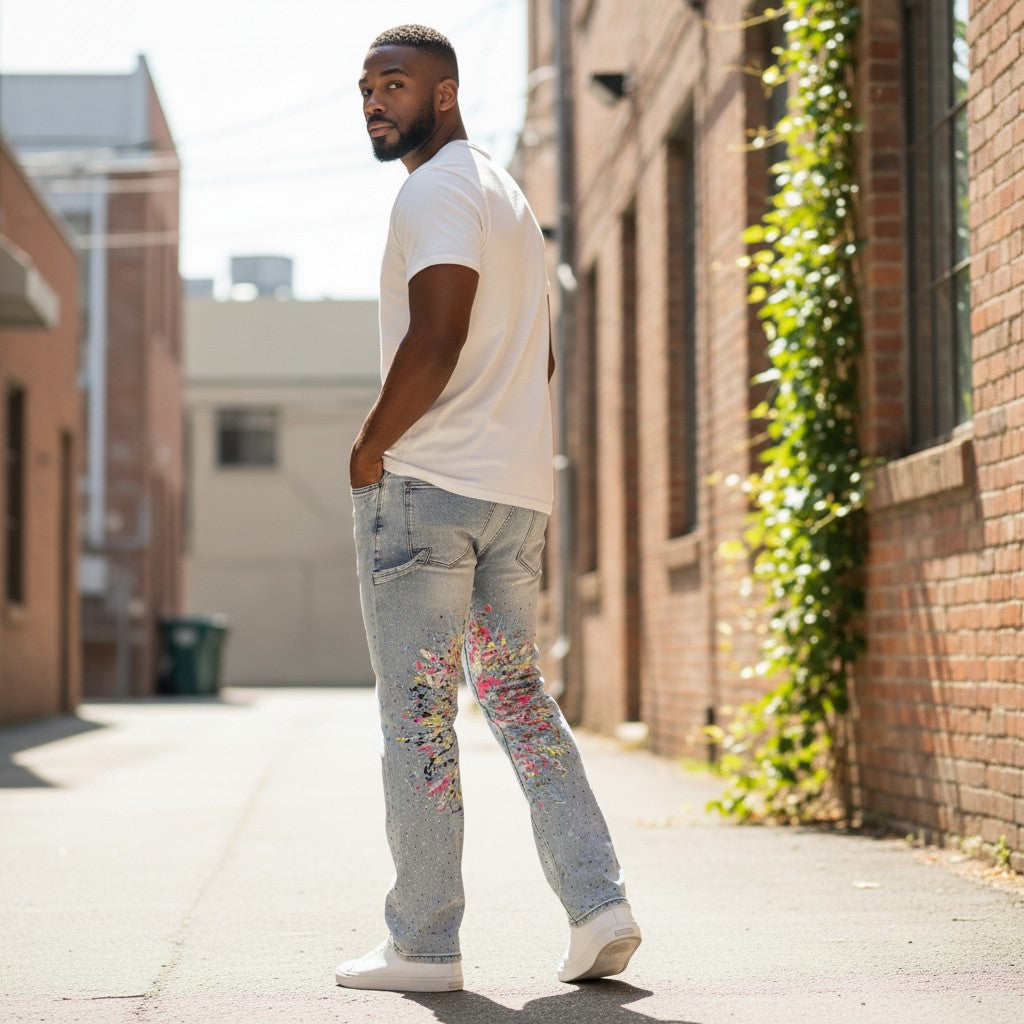 Red Poppy Men's Light Wash Jeans