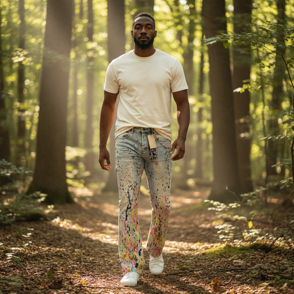 Red Poppy Men's Light Wash Jeans