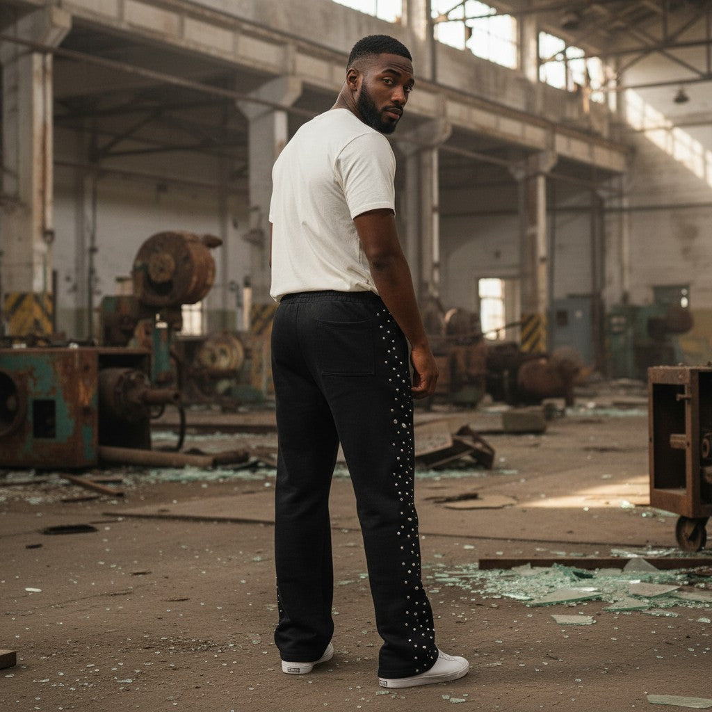 Red Poppy Men's Sweatpants - Black