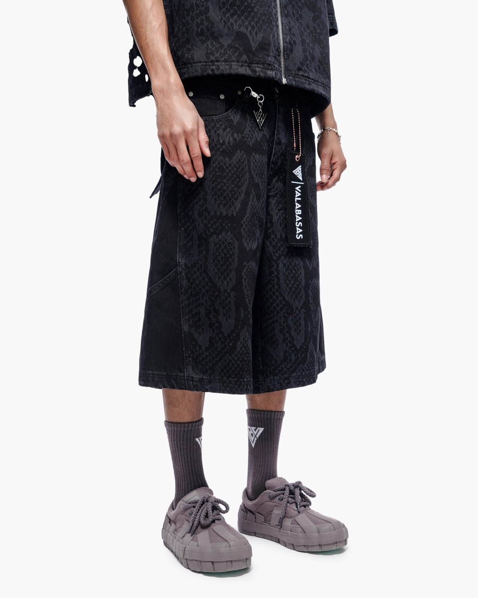 Voidscale Baggy Jorts Black Wash - Valabasas