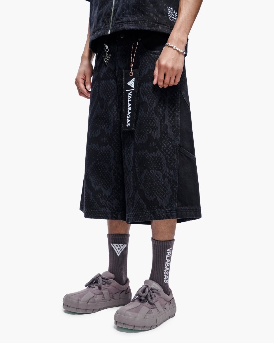 Voidscale Baggy Jorts Black Wash - Valabasas