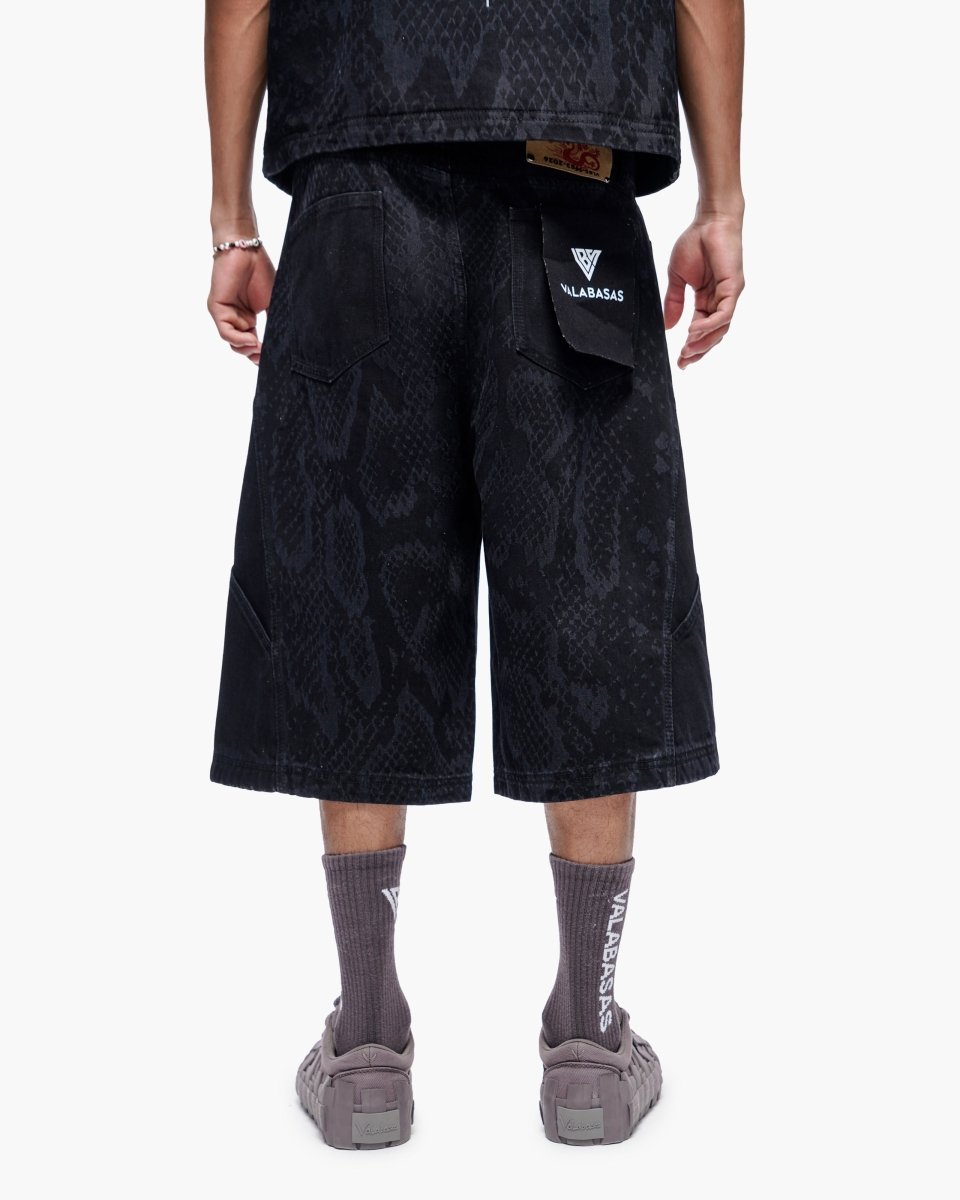 Voidscale Baggy Jorts Black Wash - Valabasas