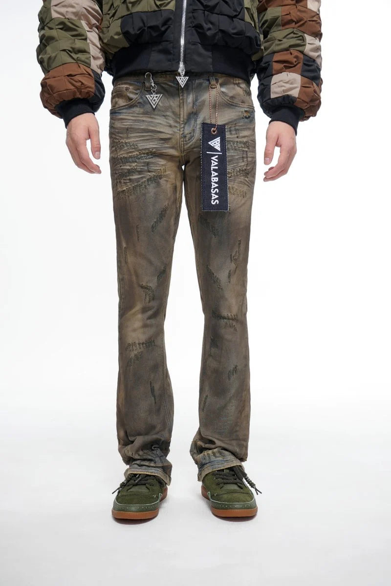 Valabasas Distressed Jeans - Brown
