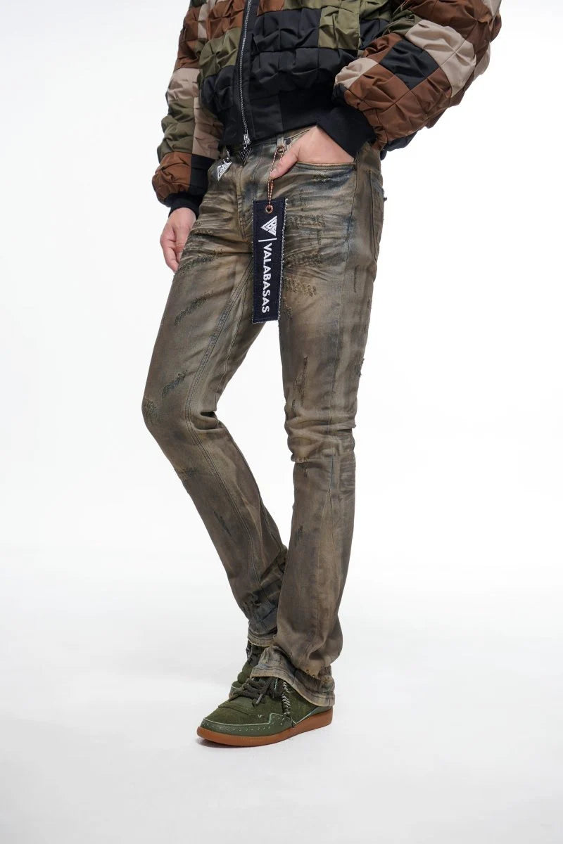 Valabasas Distressed Jeans - Brown