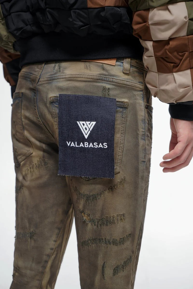 Valabasas Distressed Jeans - Brown