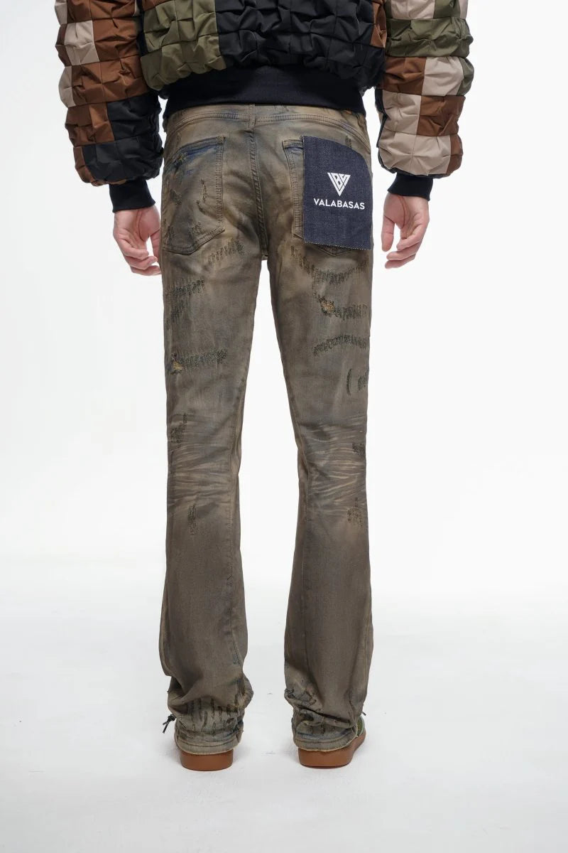 Valabasas Distressed Jeans - Brown